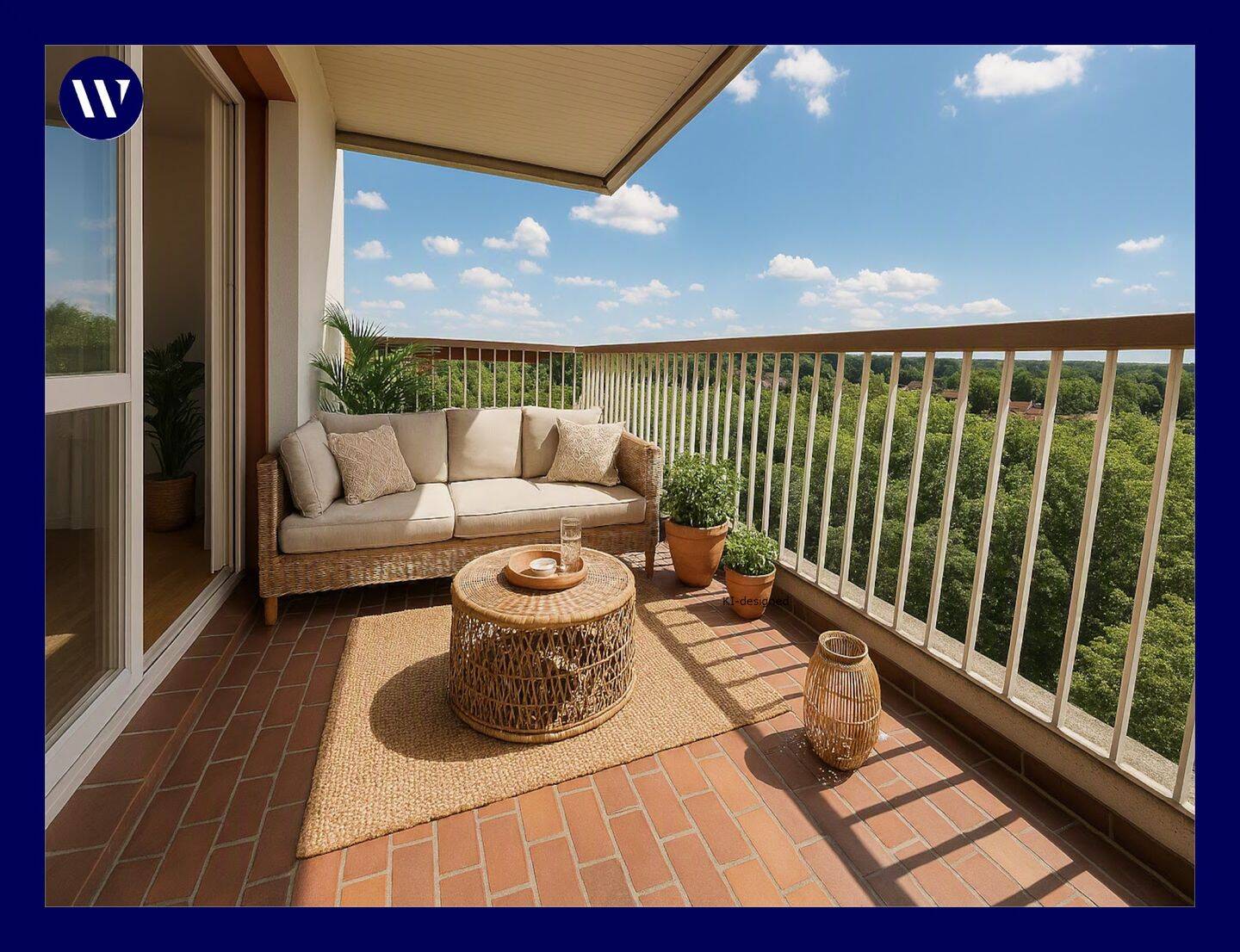 Herrliche Aussichten nicht nur vom Balkon! Modernisierte 3 Zimmer + modernes Bad mit Dusche + Aufzug