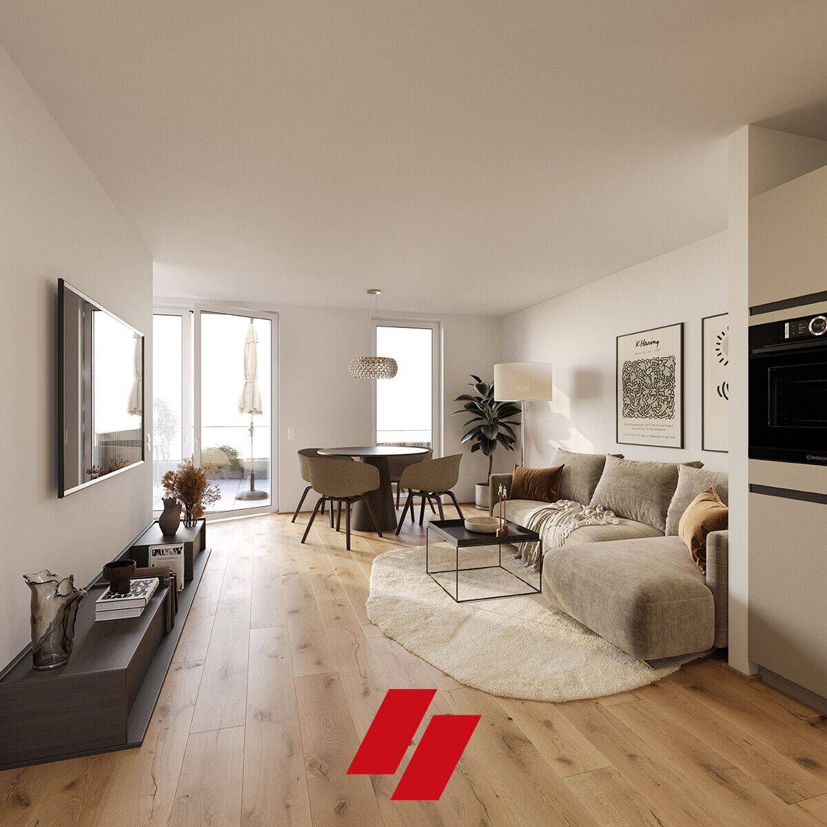Neubau Erstbezug: Exklusive und hochwertig ausgestattete 2 Zimmer Wohnung im DG, 2 Balkone in Haus B, 28207 Bremen (Hastedt)