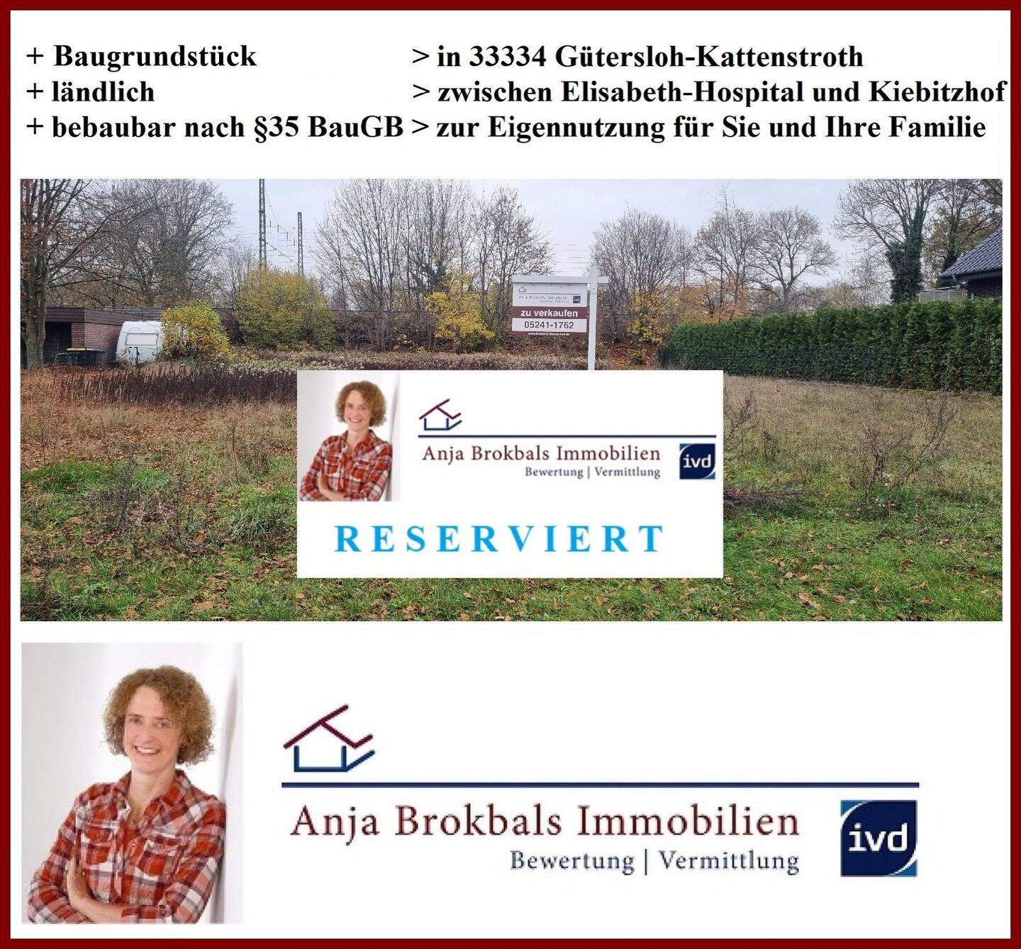 Baugrundstück Nähe Kiebitzhof – bauträgerfrei und provisionsfrei für Käufer in Gütersloh, 33334 Gütersloh