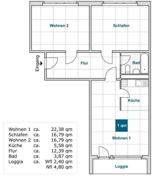 Familienfreundliche 3 Zimmer Wohnung mit Balkon und Aufzug!, 1239 Dresden