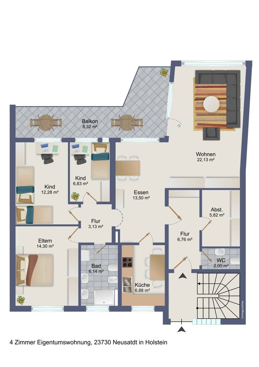 Preisreduzierung! 4 Zimmer Eigentumswohnung in 23730 Neustadt in Holstein, 23730 Neustadt in Holstein