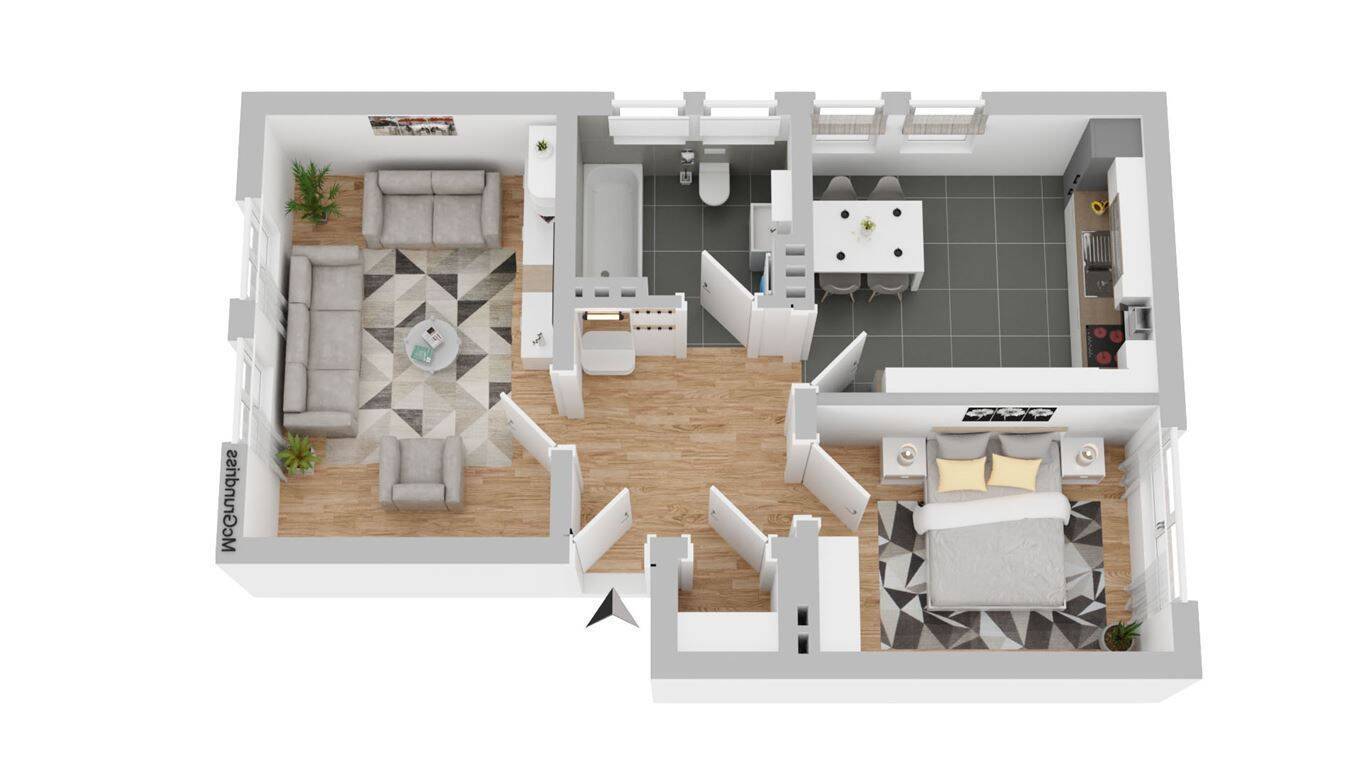 Letzte verfügbare 2-Zimmer-Wohnung an der Grenze zu Düsseldorf, 41460 Neuss