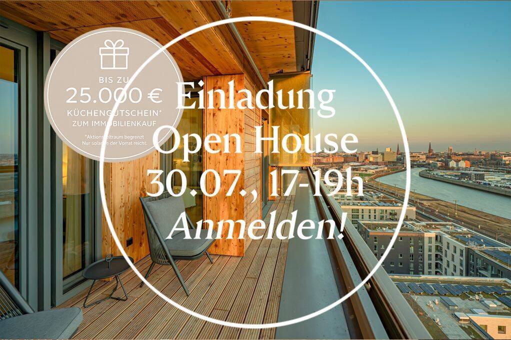 OPEN HOUSE AM 30.07.* VORTEIL SICHERN* Leben zwischen Wasser und Skyline – im höchsten Holzhochhaus Deutschlands, 20457 Hamburg (Mitte)