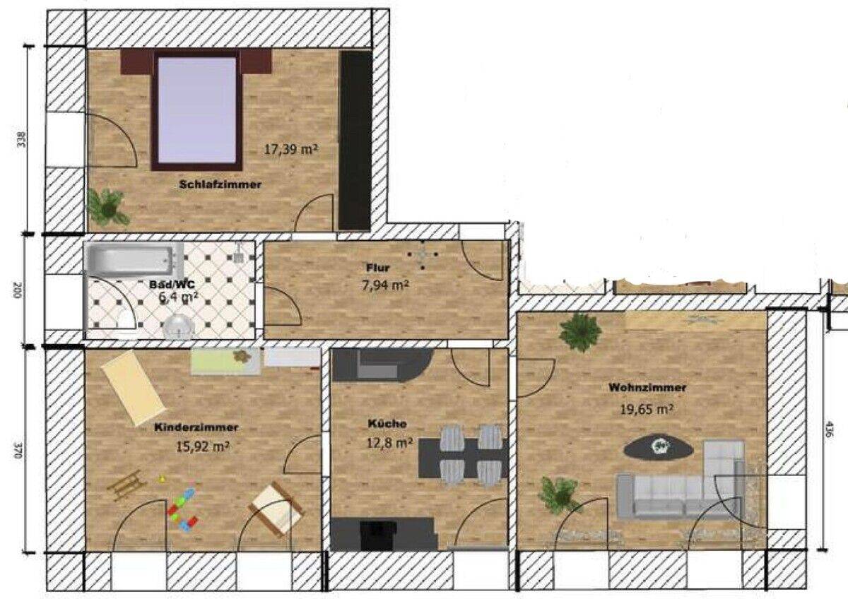 3-Raum-Wohnung in zentraler Ortslage von Sehmatal-Neudorf, 9465 Sehmatal