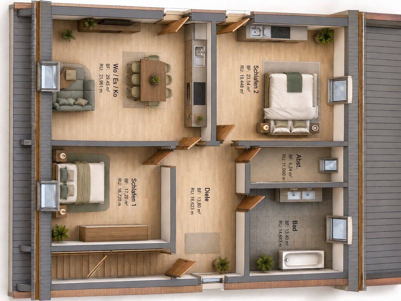 Moderne Dachgeschosswohnung mit Balkon, 54329 Konz
