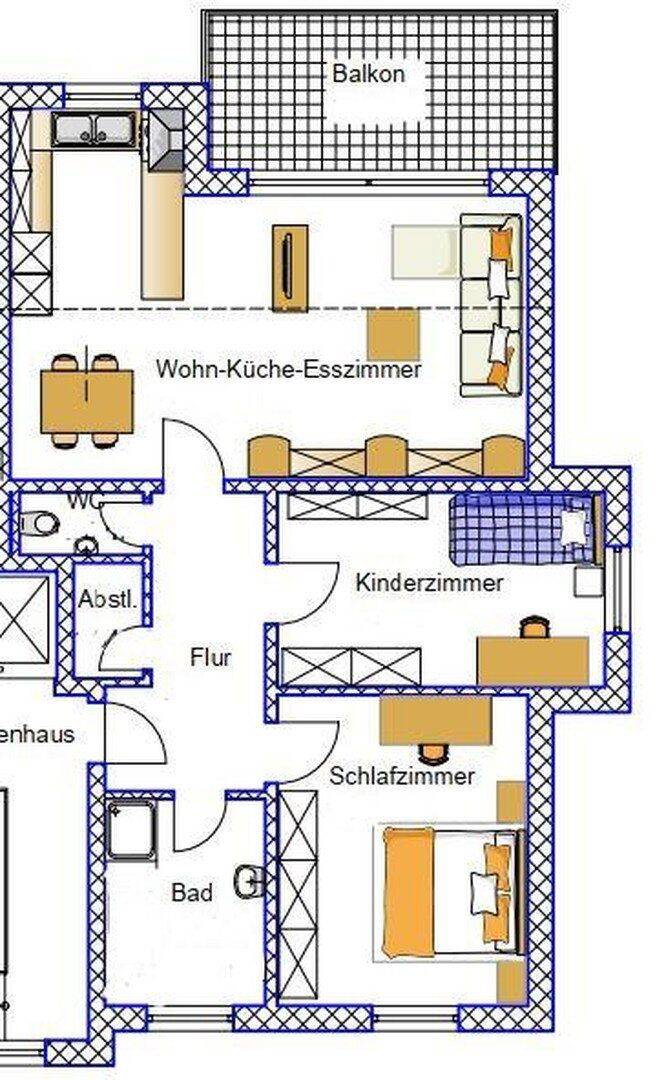 3-Zi. Wohnung mit 86 m² im 1OG. im 6-Fam. Haus, 93339 Riedenburg