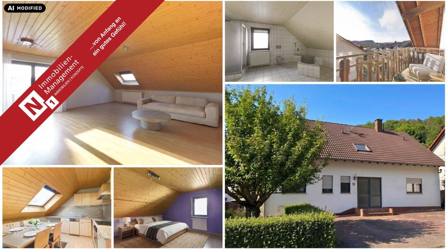 Charmante Dachgeschosswohnung im 3-Parteienhaus mit Balkon, Garten, Stellplatz und Garage, 67681 Wartenberg-Rohrbach