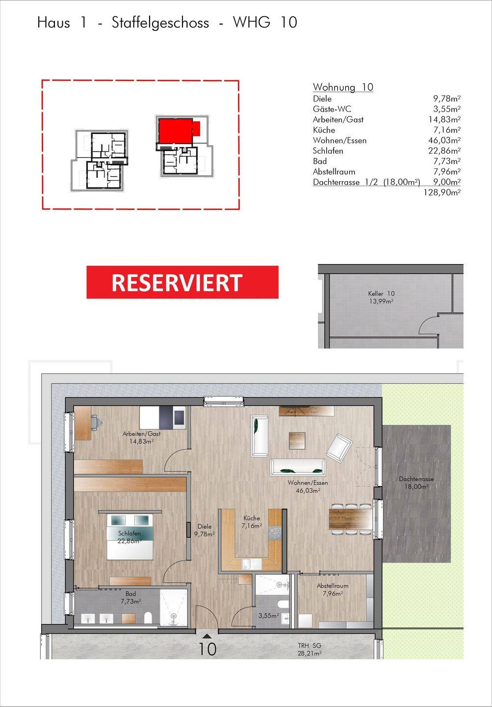 Penthouse-Wohnung mit großer Dachterrasse – Neubau, 66687 Wadern