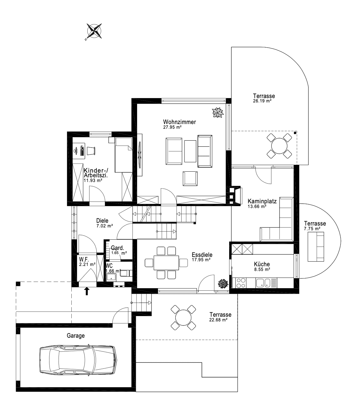 Architektenhaus (Split-Level) mit großem Garten & Zusatzfläche – Baunatal-Großenritte, 34225 Baunatal