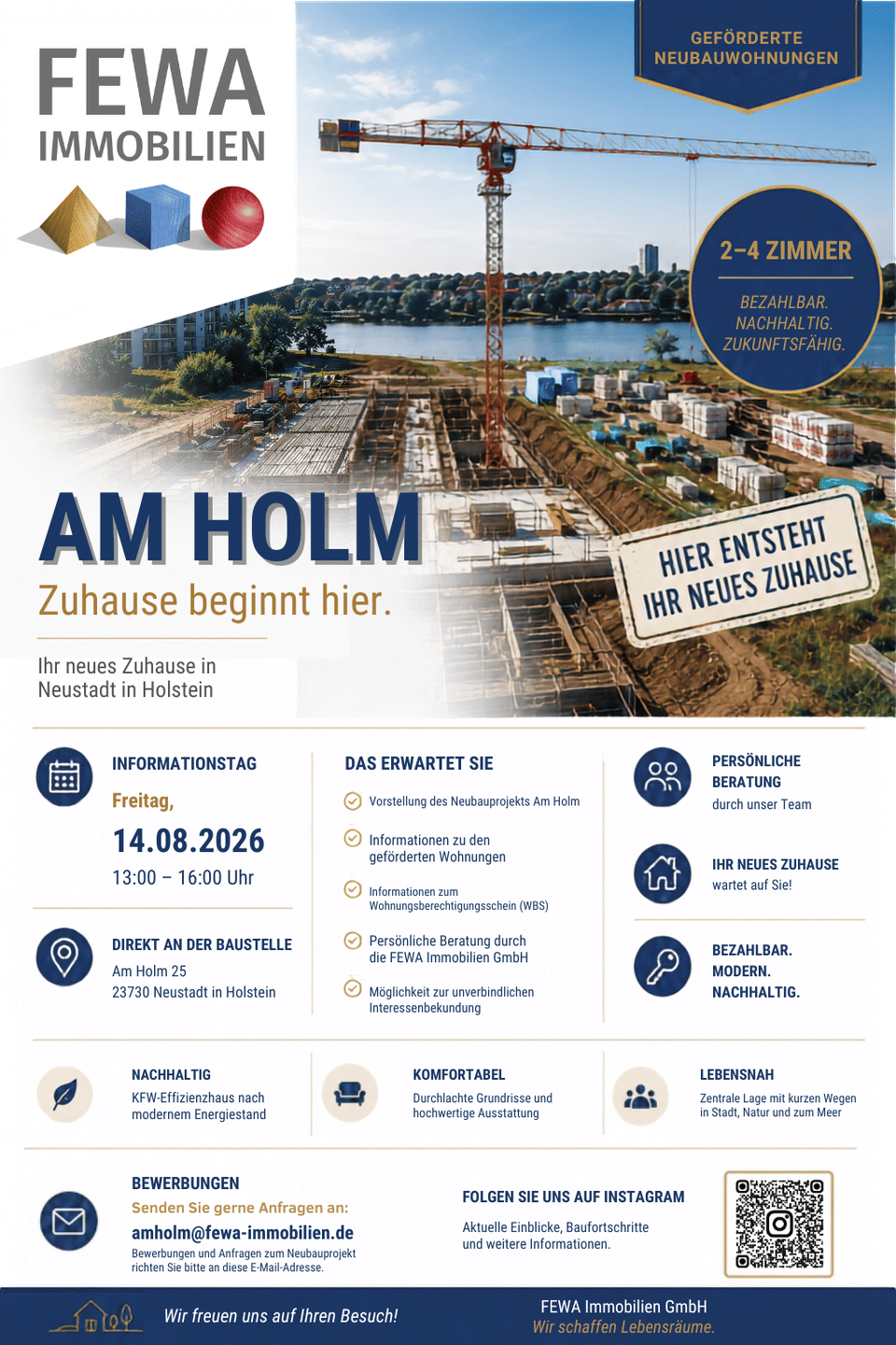 Am Holm – Neustadt in Holstein – Neubau von 3 Häusern mit 79 geförderten Wohnungen, 23730 Neustadt in Holstein