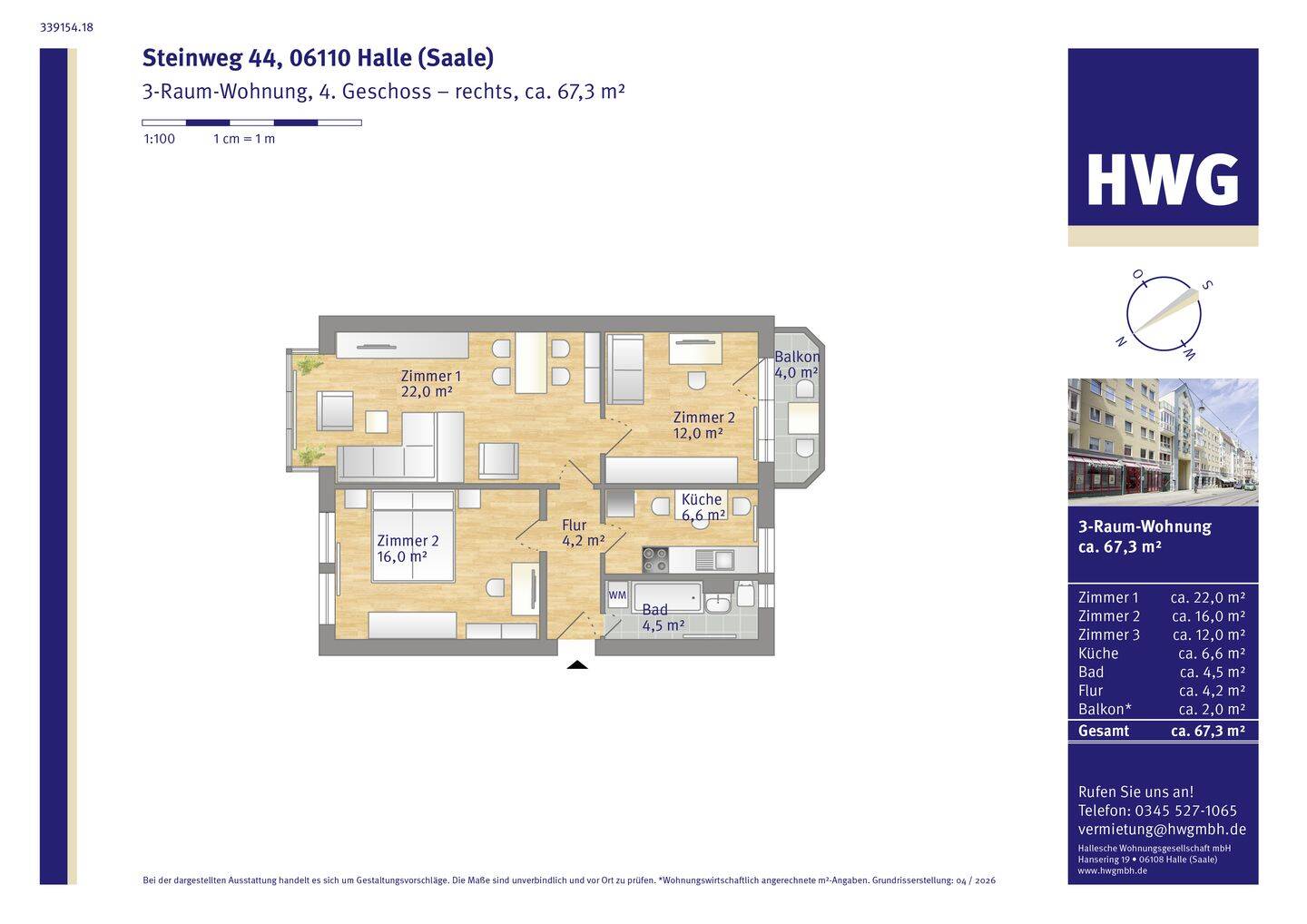 frisch renovierte Wohlfühlwohnung mit Loggia und Balkon zum September 2026, 6110 Halle (Saale) (Damaschkestraße Gesundbrunnen Innenstadt Lutherplatz Saaleaue)