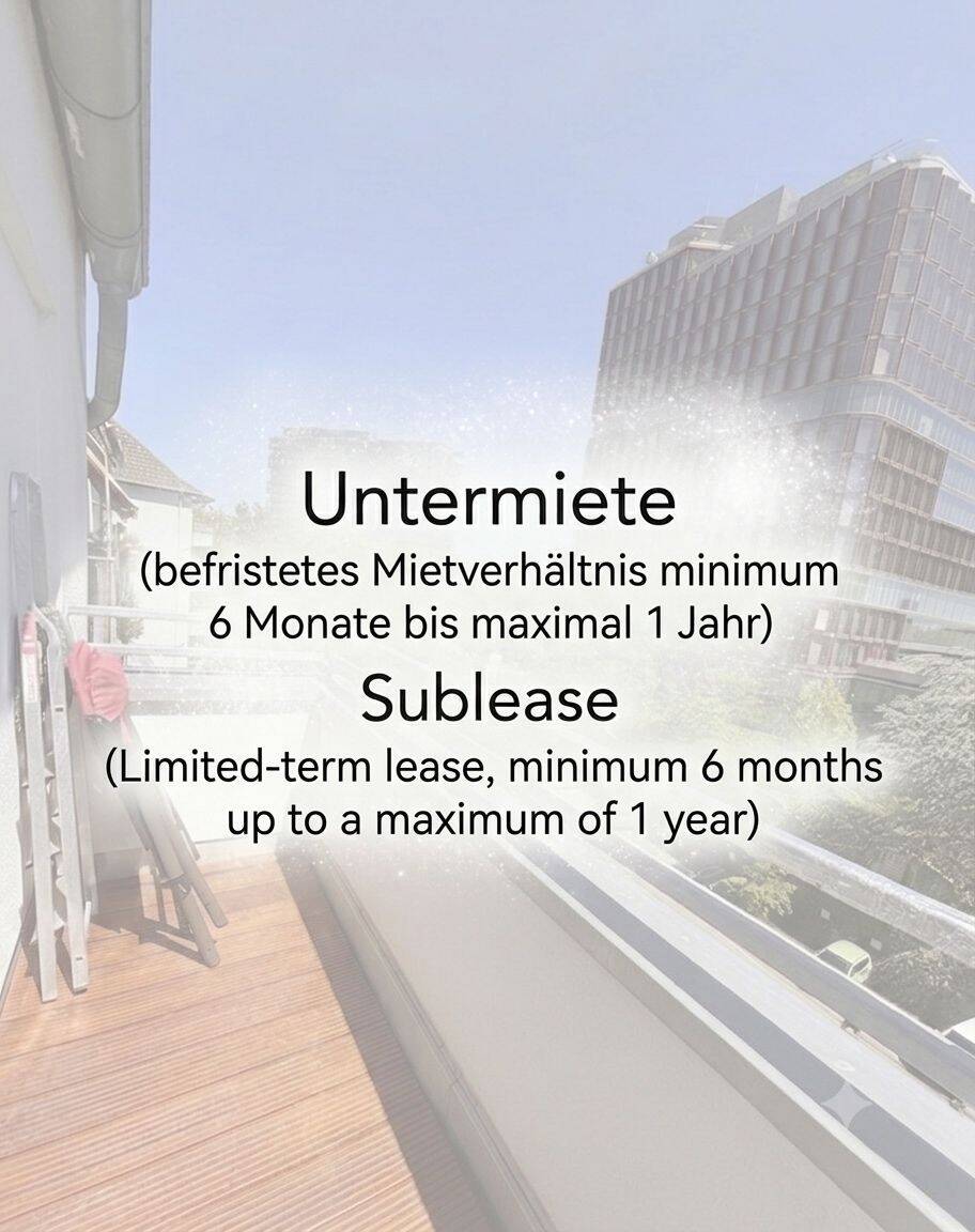 UNTERMIETE/SUBLEASE: Schöne 2 Zimmer Wohnung mit Balkon & Rhein-Nähe, 40474 Düsseldorf (Golzheim Lohausen Pempelfort Stockum)