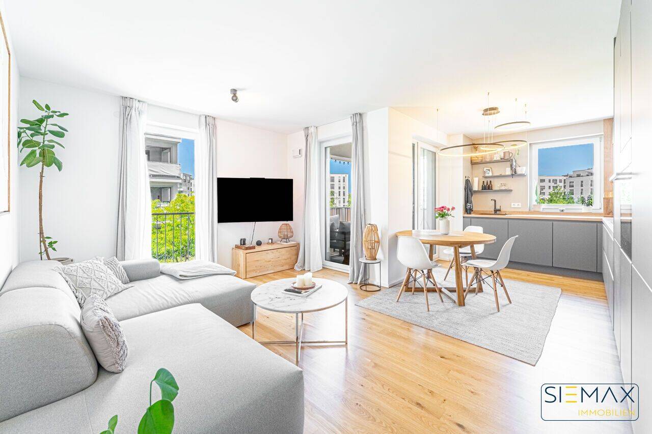 +++Modernes Wohnen im Diamaltpark+++ Hochwertige 3-Zimmer-Wohnung mit Loggia, Smart-Home und Tiefgaragenstellplatz – 80999 München – Bild 1 von 4