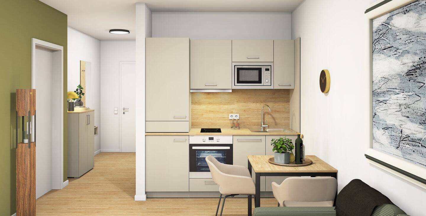 Moderne möblierte Dachterrassenwohnung im 4. OG – zentral gelegen in Landshut, mit Aufzug direkt zur Wohnung, linksseitiger Ausrichtung und Blick auf, 84036 Landshut