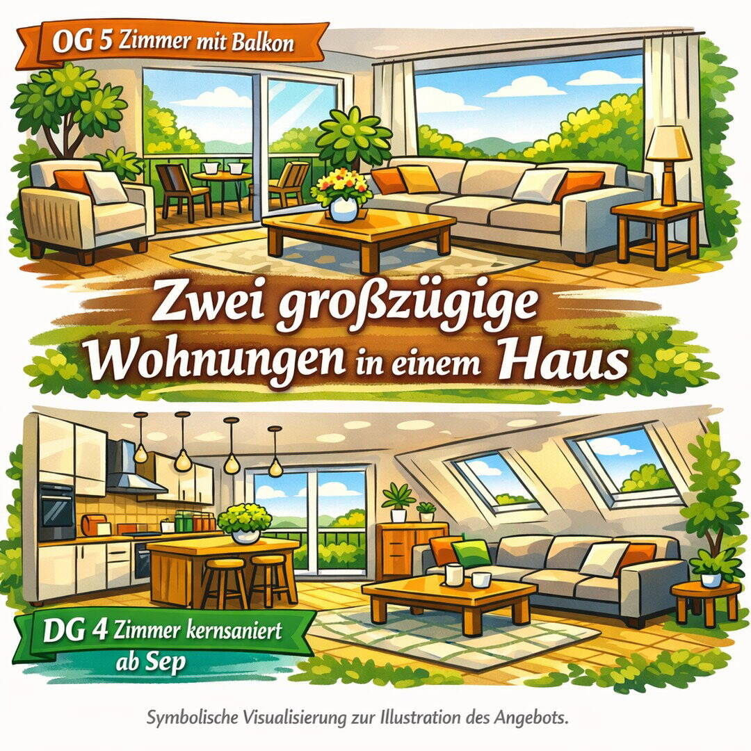 ab Sep & Nov verfügbar, Ihre Wahl: Zwei moderne Wohnungen – 5-Zimmer-OG oder 4-Zimmer-DG, 67466 Lambrecht (Pfalz)