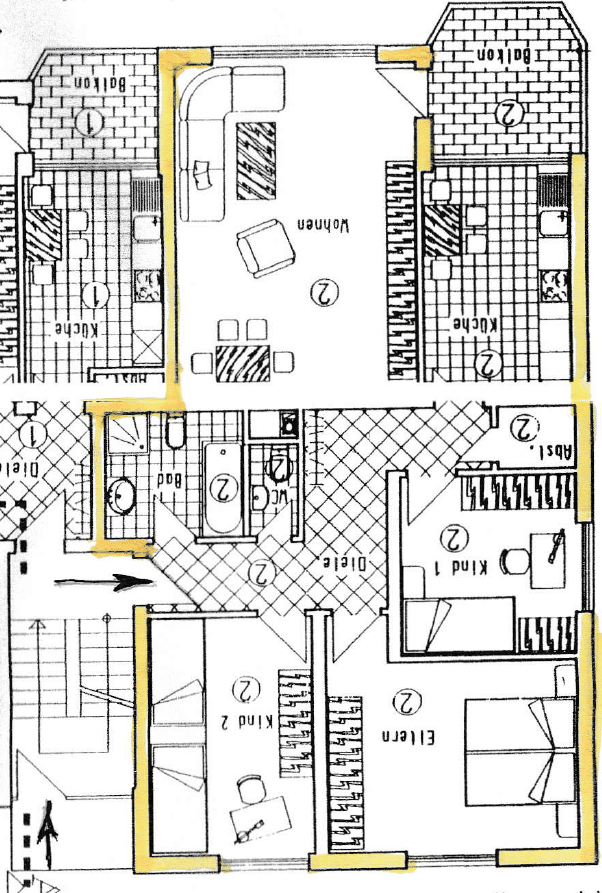 Helle gepflegte 4-ZKB-Wohnung mit Balkon in Urmitz-Rhein, 99m2, 56220 Urmitz