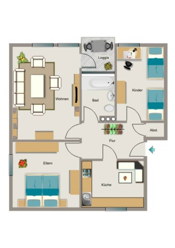 3-Zimmer-Wohnung in Gelsenkirchen Rotthausen, 45884 Gelsenkirchen (Rotthausen)
