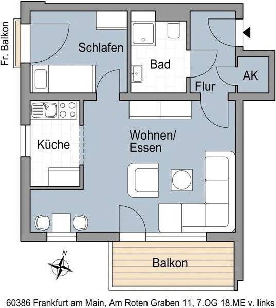 Schicke 1, 5 Zimmerwohnung mit Balkon, 60386 Frankfurt am Main (Bornheim Fechenheim Riederwald Seckbach)