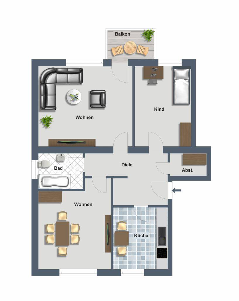 Gut geschnittene Dreizimmer Eigentumswohnung mit Balkon zum provisionsfreien Erwerb, 50739 Köln (Nippes Bilderstöckchen Longerich Mauenheim Weidenpesch)