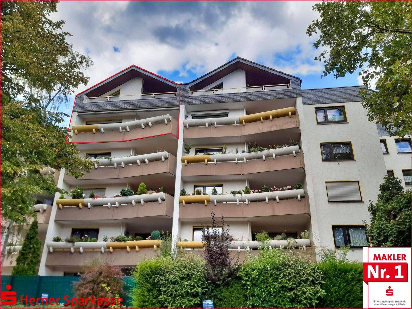 Maisonette mit Panorama-Balkonen – Aufzug und Tiefgaragen-Stellplatz in Herne-Eickel, 44651 Herne (Eickel Röhlinghausen Wanne-Süd)