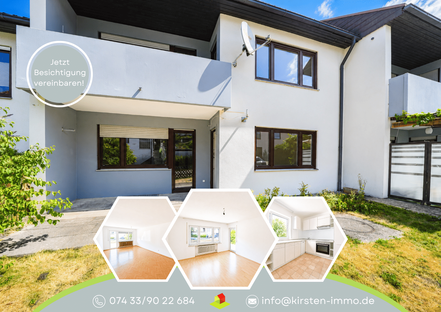 Balingen Kernstadt: Helle 2 Zimmer Wohnung mit überdachter Terrasse und Gartenanteil!, 72336 Balingen