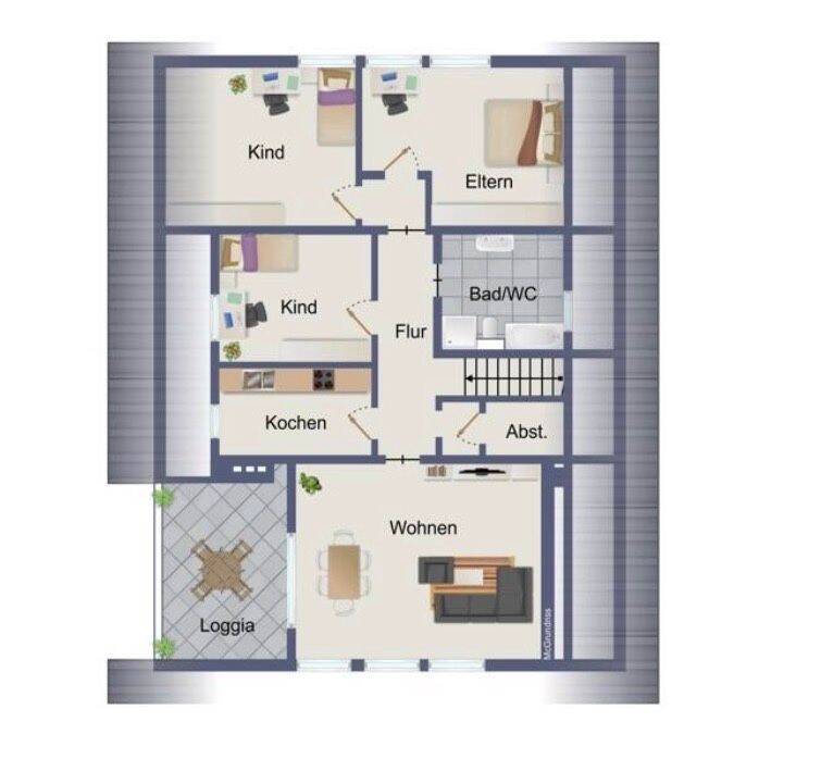 Vor den Toren Osnabrücks schöne energieeffiziente 4 Zimmerwohnung, 49504 Lotte