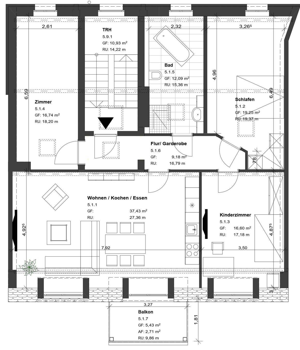 exklusive 4-Raum Dachgeschosswohnung mit Balkon, 3050 Cottbus (Madlow Sachsendorf Spremberger Vorstadt)