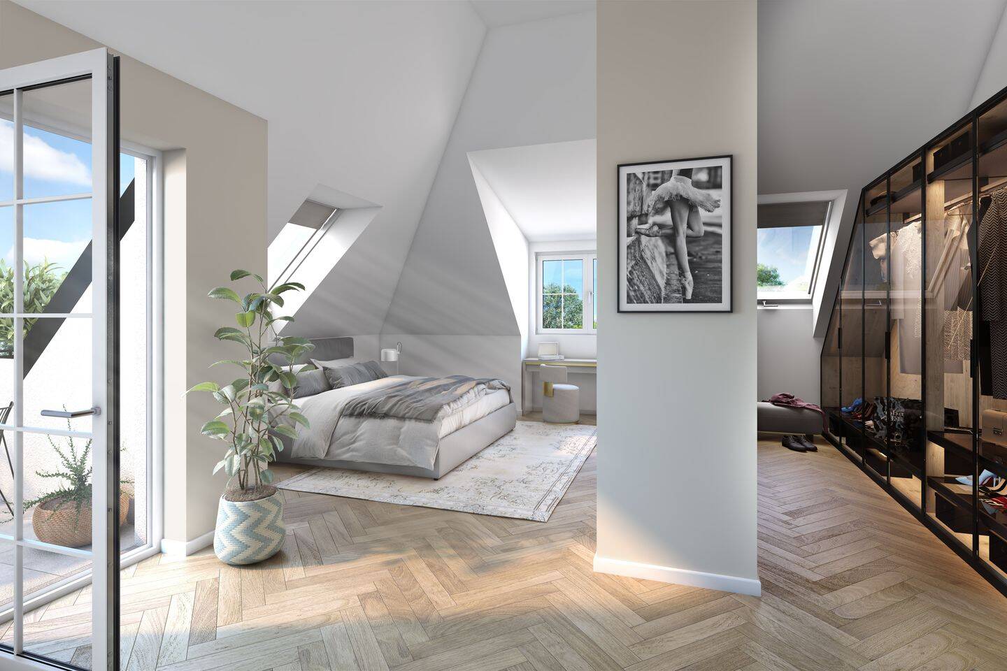Sonnige 3-Zimmer-Dachgeschosswohnung mit Süd-West-Terrasse, 81825 München (Berg am Laim Trudering-Riem)
