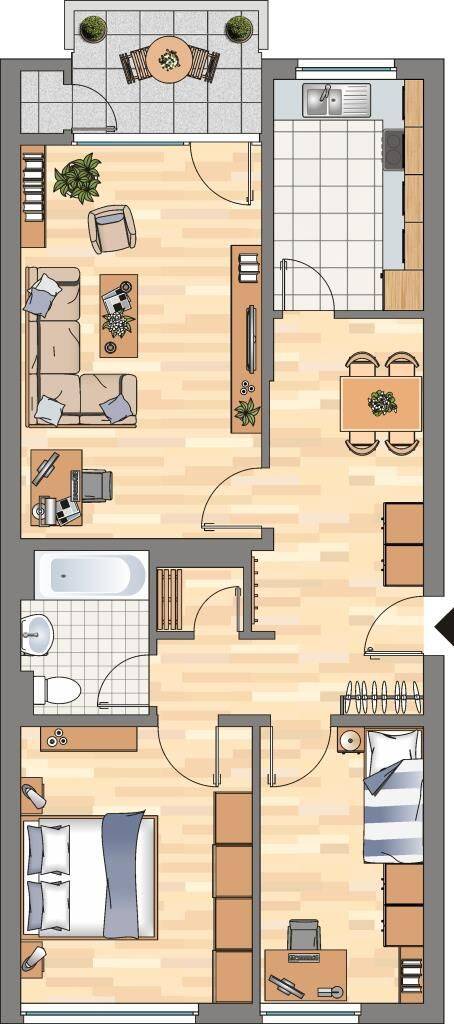 Demnächst frei! 3-Zimmer-Wohnung in Bochum Steinkuhl, 44799 Bochum (Altenbochum Querenburg Weitmar Wiemelhausen)
