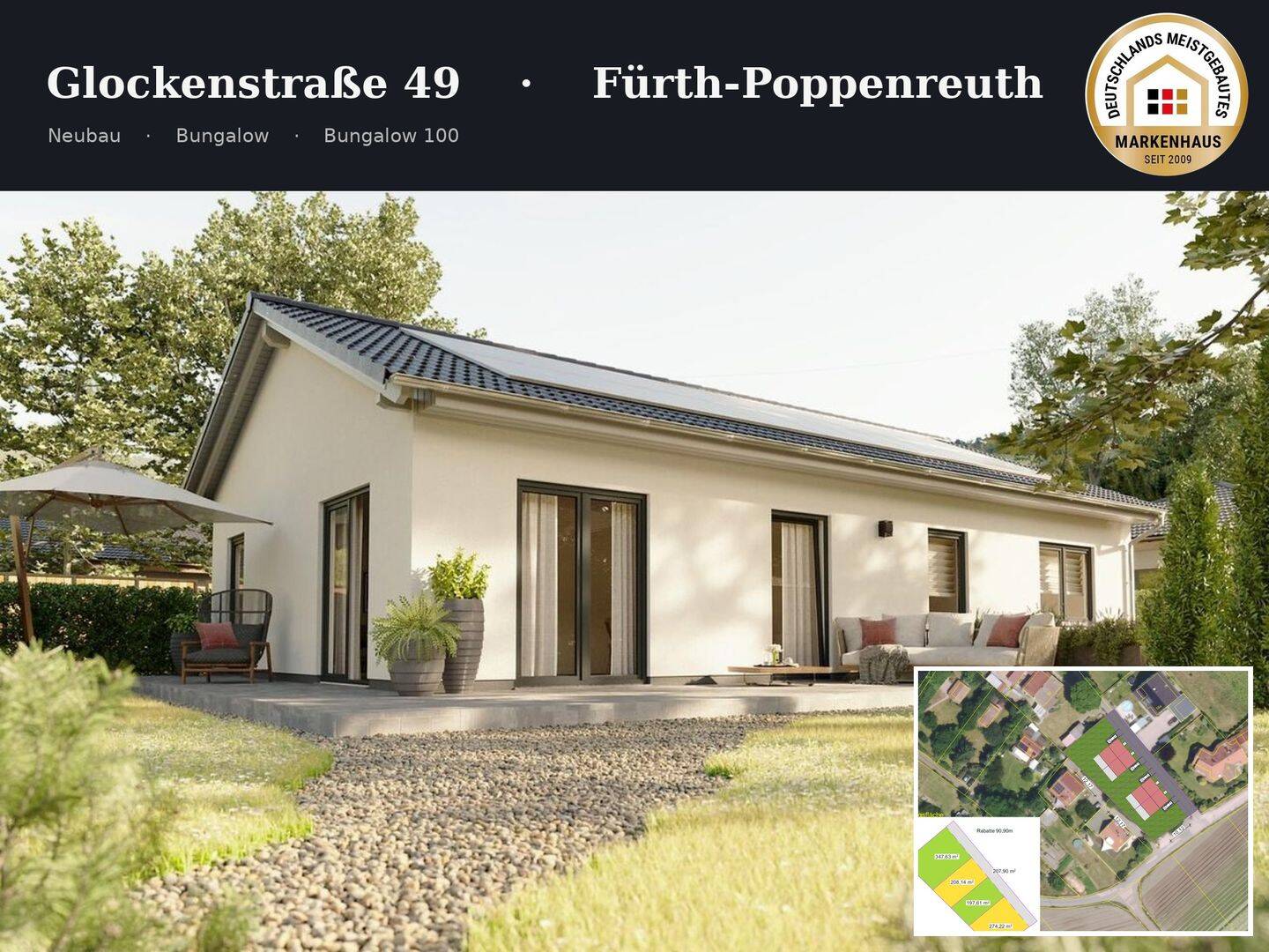 Fürth: Neubau Bungalow | Komplettpreis inkl. Grundstück & Baunebenkosten, 90765 Fürth
