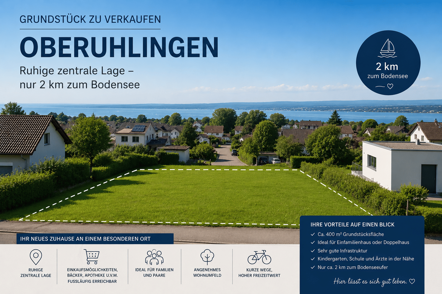 Sonniges Baugrundstück in begehrter Wohnlage von Oberuhldingen, 88690 Uhldingen-Mühlhofen