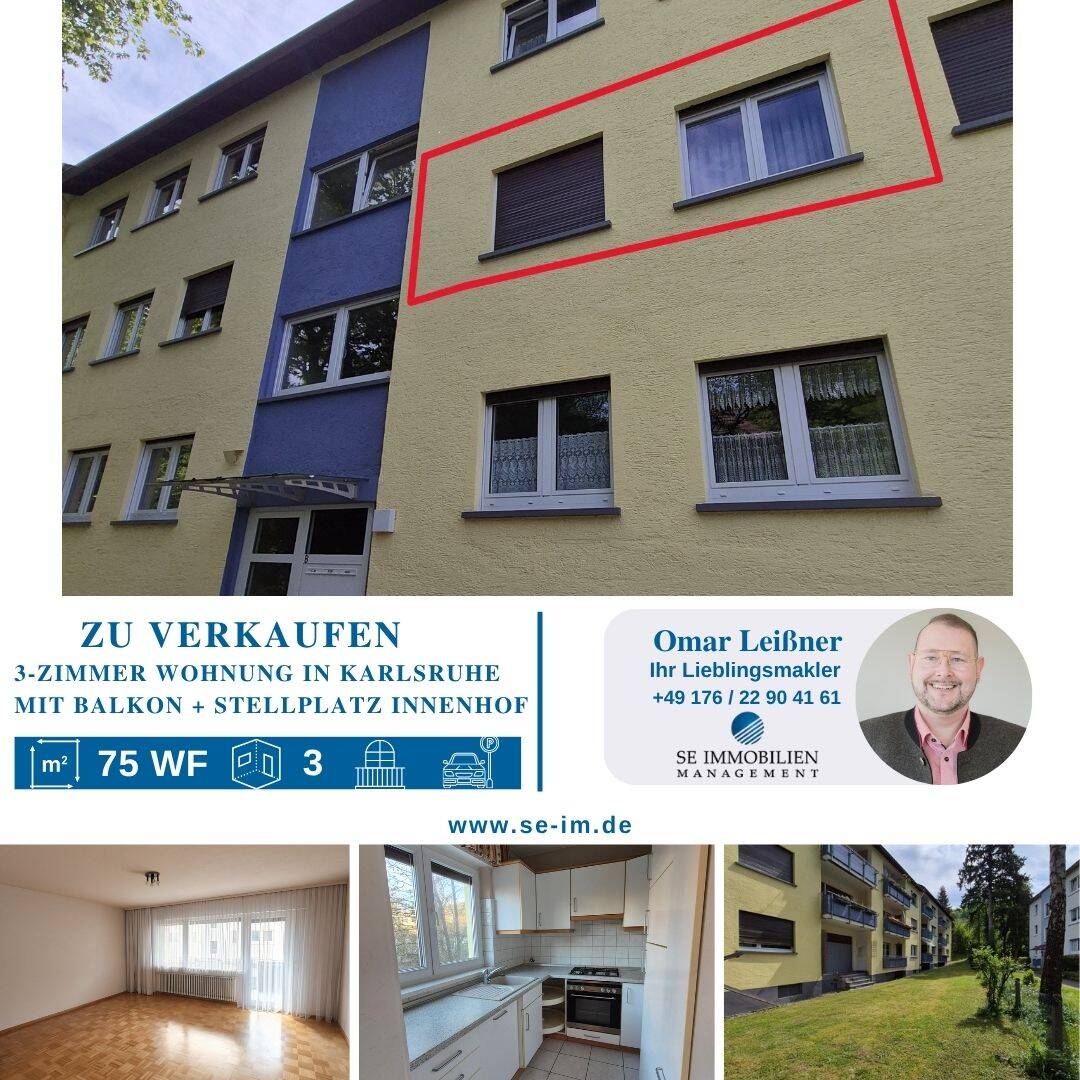 Ruhe trifft Lebensqualität – Helle 3-Zimmerwohnung in Durlach, 76227 Karlsruhe (Durlach Hohenwettersbach Stupferich)