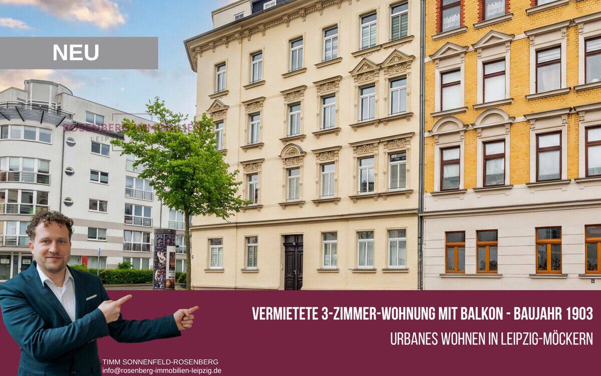 Charmante 3-Raumwohnung mit Balkon im beliebten Stadtteil Möckern!, 4159 Leipzig (Lützschena-Stahmeln Möckern Wahren)