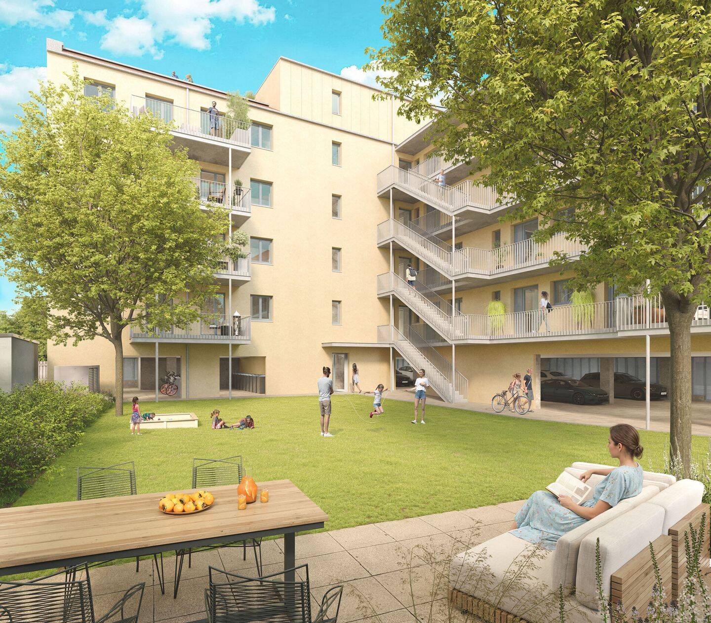 NEUBAU-Wohnung mit Balkon zum Garten * 4 Zimmer * KFW 40 und QNG, 4318 Leipzig (Anger-Crottendorf Sellerhausen-Stünz)
