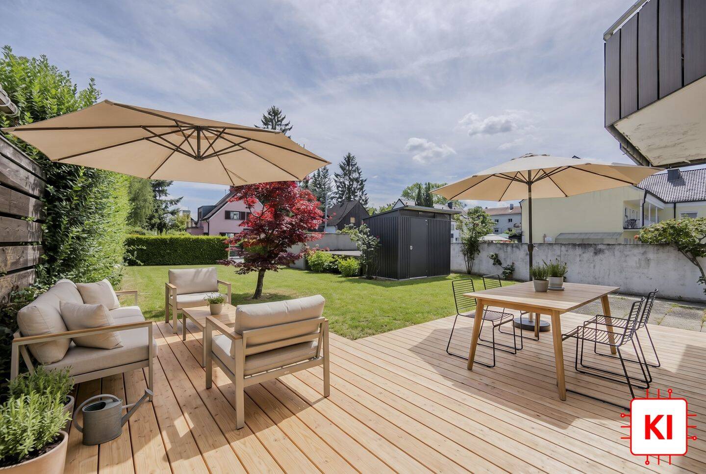 111m² Wohn-Nutzfläche | Bezugsfreie 3-Zi-Gartenwohnung mit Hobbyraum, EBK und Granitausstattung