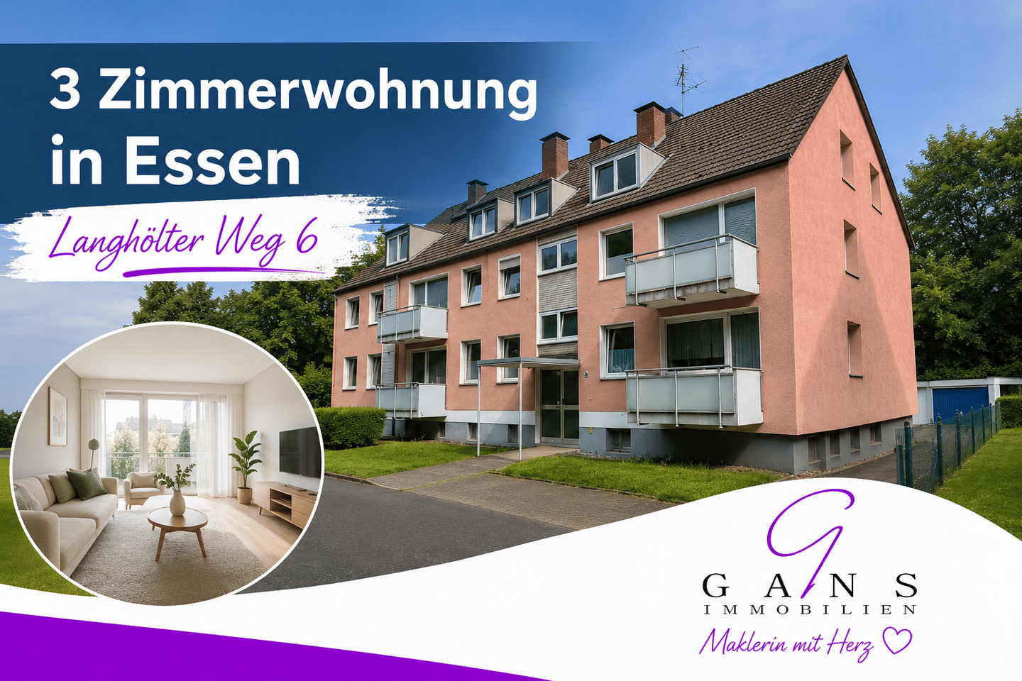 Gemütliche 3-Zimmer-Wohnung mit Garten in einem sehr gepflegten Haus in Essen Dellwig, 45357 Essen (Bedingrade Borbeck-Mitte Dellwig Frintrop Gerschede)