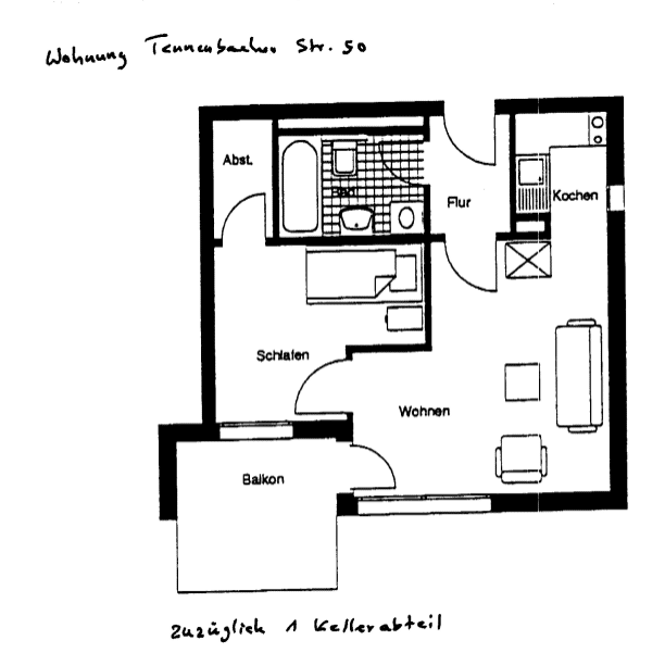 Zwei-Zimmerw. Freiburg, Tennenbacherstr. 50, 79106 Freiburg im Breisgau