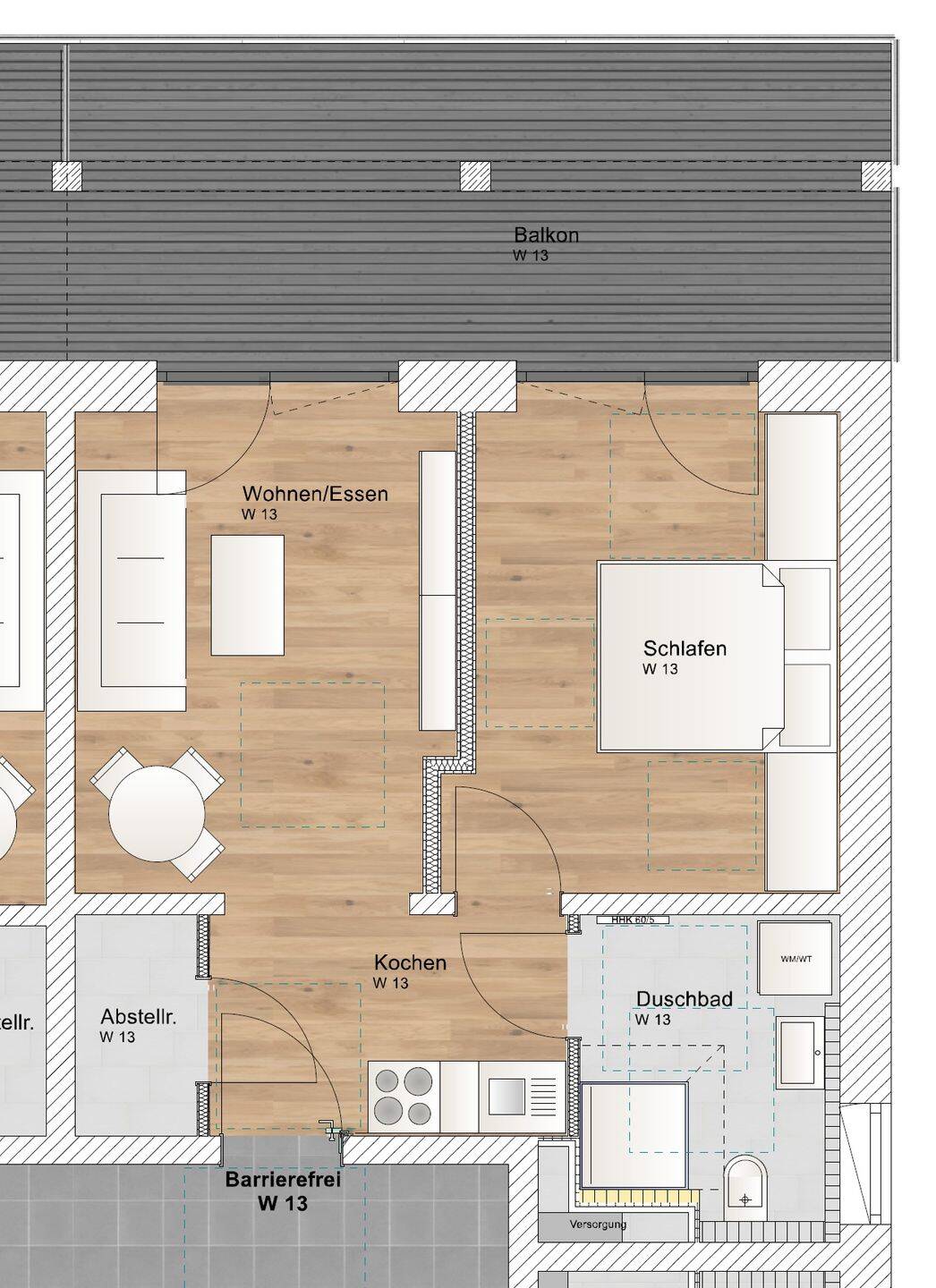 2 Zimmer OG Wohnung mit Nordbalkon