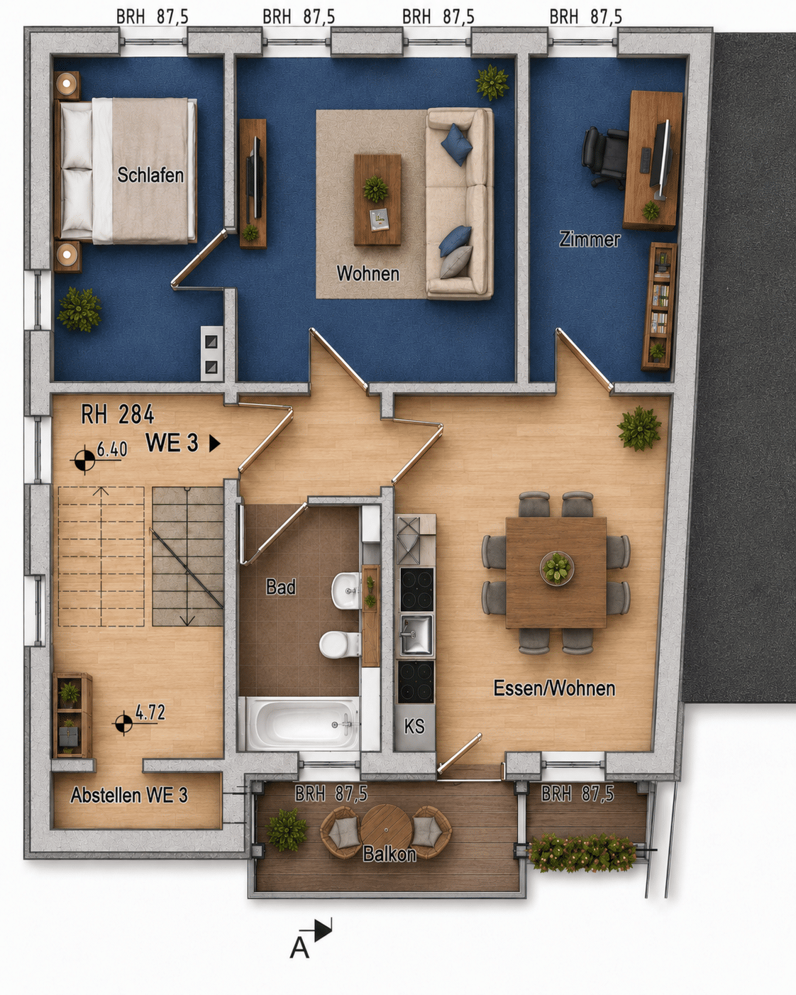 3 Zimmer mit EBK, Klima, Balkon, Internet, Parkplatz, Wallbox, 99423 Weimar (Altstadt Innenstadt Nordvorstadt Südstadt Westvorstadt)