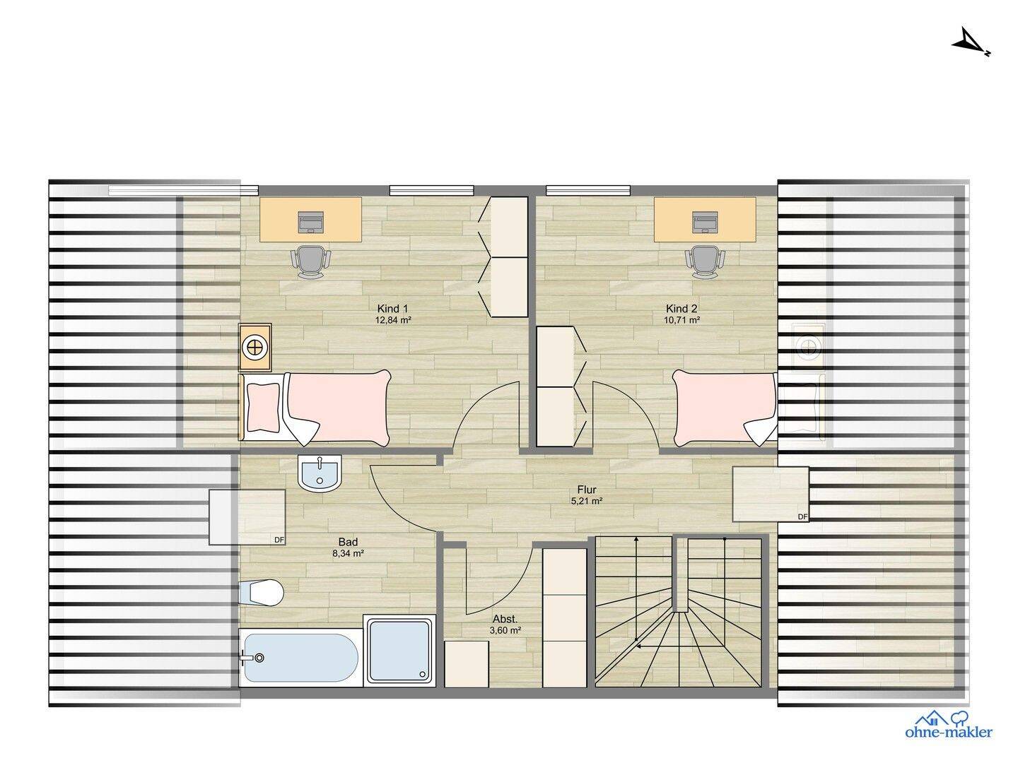 Moderne 4-Zimmer-Maisonettenwohnung mit Balkon und Einbauküche, 32139 Spenge