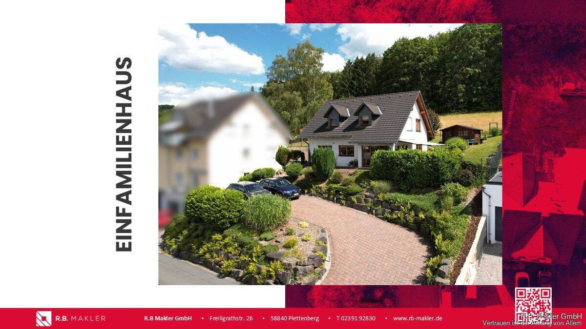 R.B. Makler: Wohnen auf höchstem Niveau – Energieeffizientes Einfamilienhaus mit großem Grundstück!, 58840 Plettenberg