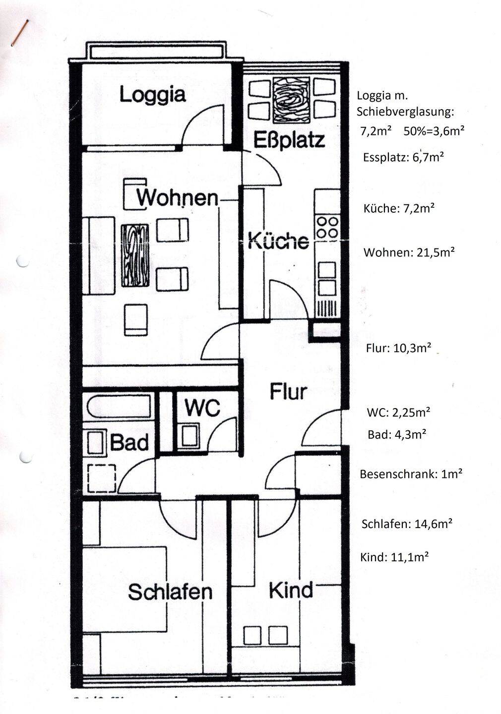 Mietwohnung, 3,5 Zimmer, 82 m², in Ludwigsburg, 71642 Ludwigsburg