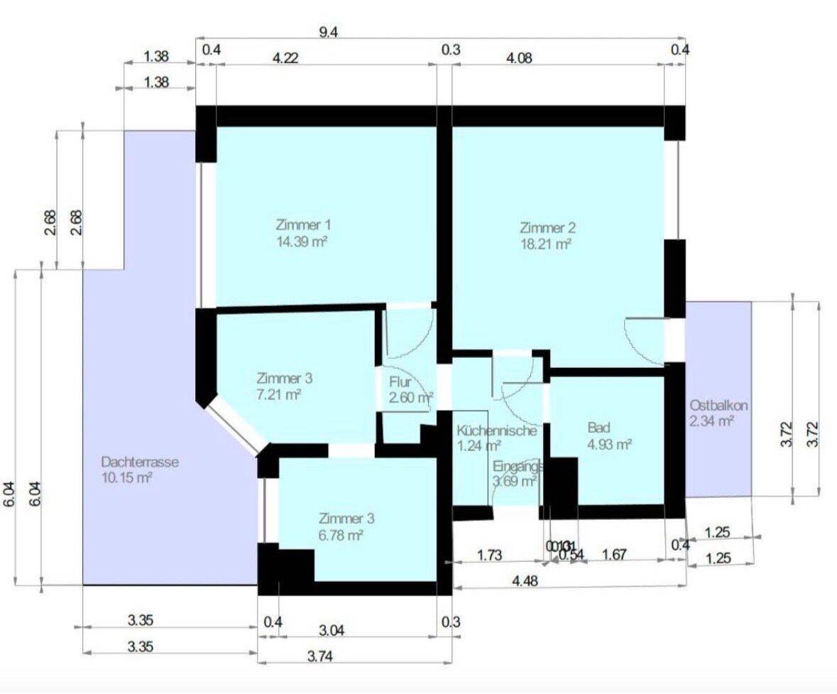 Tolle Dachterrassenwohnung bietet WG Zimmer, 90482 Nürnberg (Freiland Laufamholz Mögeldorf Rehhof Unterbürg)