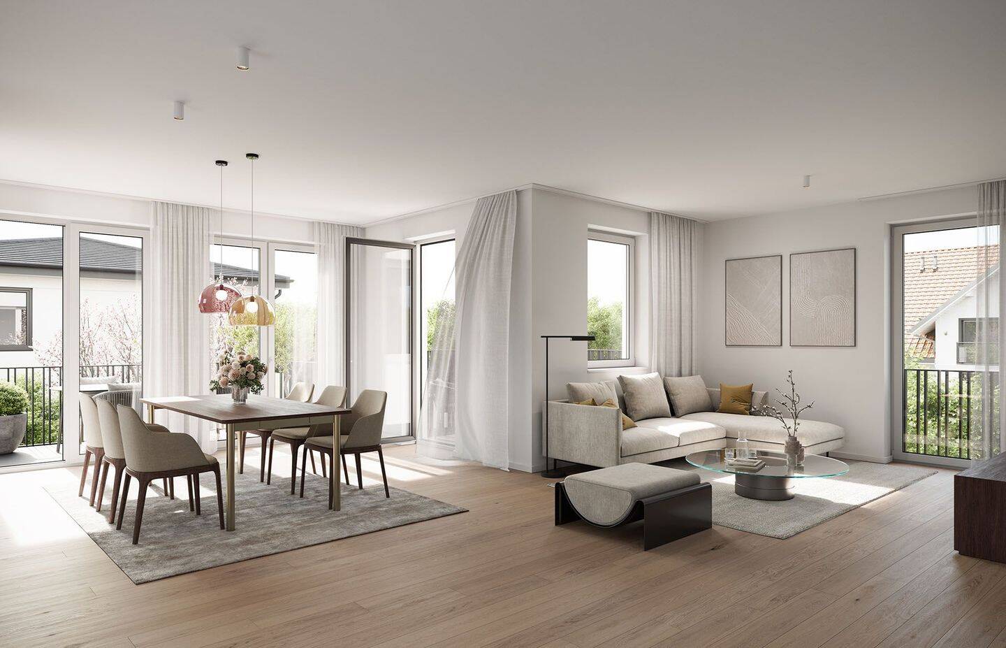 NEUBAU: Stilvolle 3-Zimmer-Wohnung mit zwei Dachterrassen & Balkon im beliebten Denning, 81929 München (Bogenhausen Trudering-Riem)