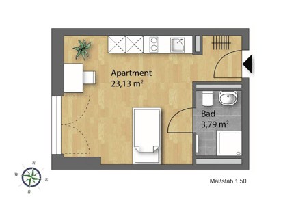 Studentenapartments, 93051 Regensburg (Galgenberg Großprüfening-Dechbetten-Königswiesen Kumpfmühl-Ziegetsdorf-Neuprüll)
