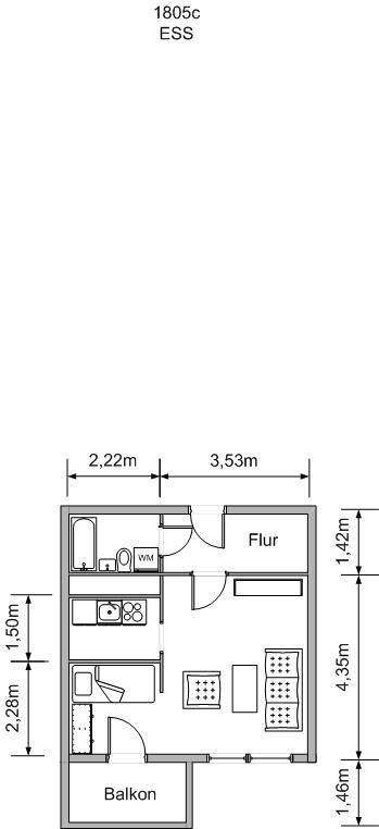 Singlewohnung mit Einbauküche und Balkon, 9350 Lichtenstein/Sa.