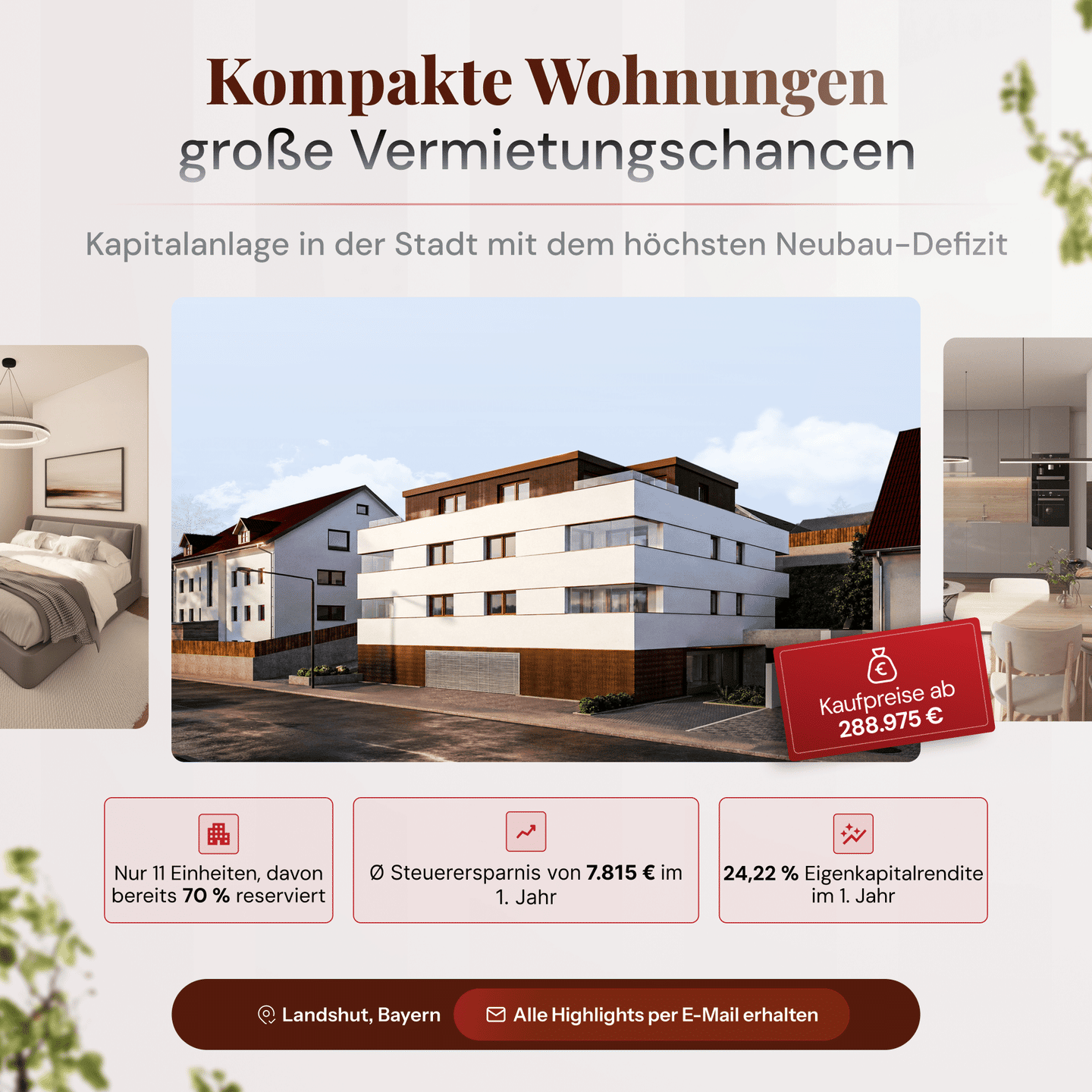 Sichern Sie sich jetzt Ihr Investment mit Vermietungsservice – Ihr neues KfW 40 QNG Projekt wartet!, 84036 Landshut