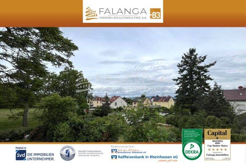Falanga Immobilien – Freundliche 3-Zi. Wohnung mit Balkon in ruhiger & zentraler Mombacher Grünlage!, 55120 Mainz (Mombach Neustadt)