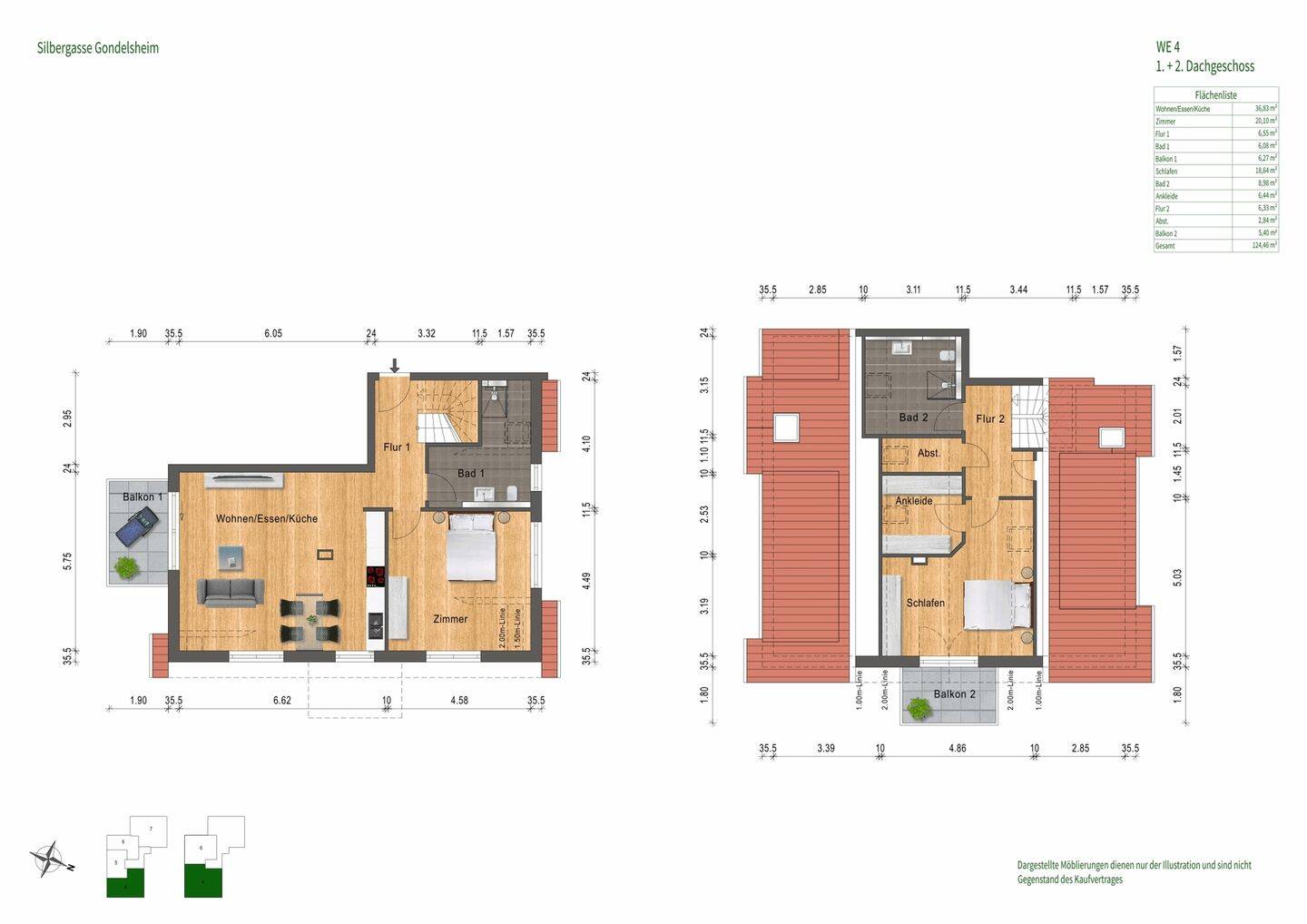Sichern Sie sich Ihre Traumwohnung auf zwei Ebenen! – Exklusive 3-Zimmer-Maisonette, 75053 Gondelsheim