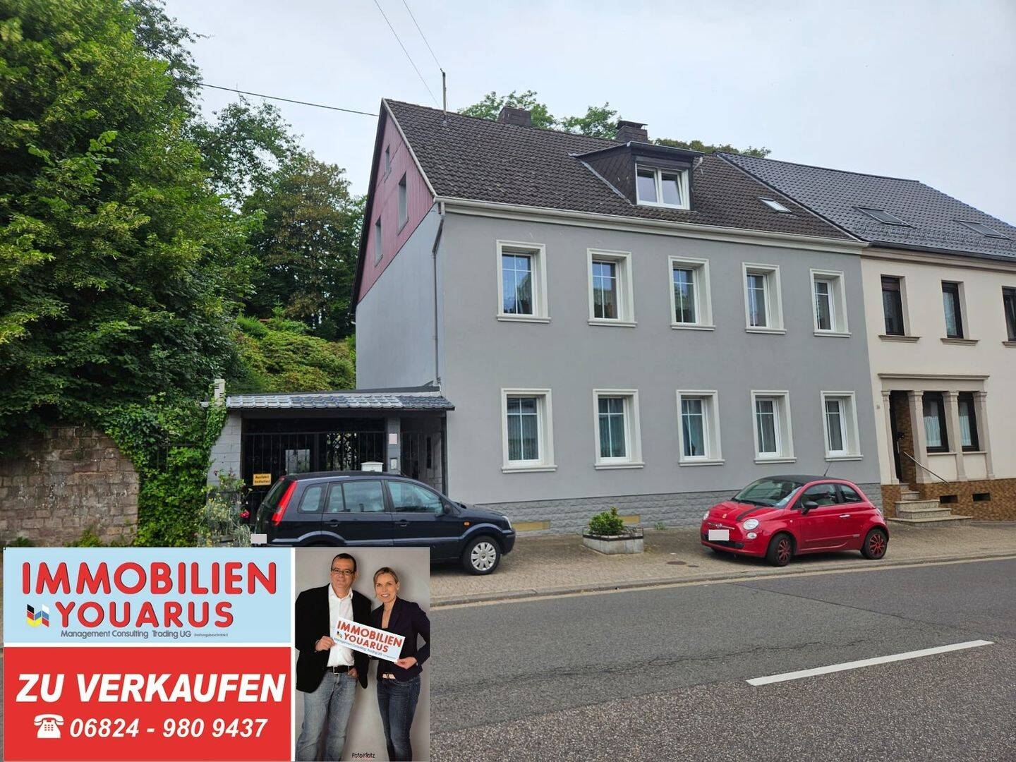 Einseitig angebautes Zweifamilienhaus mit sehr großem Grundstück in zentraler Lage von Ottweiler, 66564 Ottweiler
